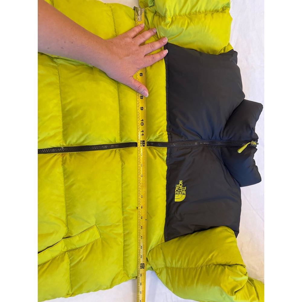 The North Face Nuptse 700 Down Puffer Jacket Men XL Neon yellow Black C759 retro - Picture 11 of 16